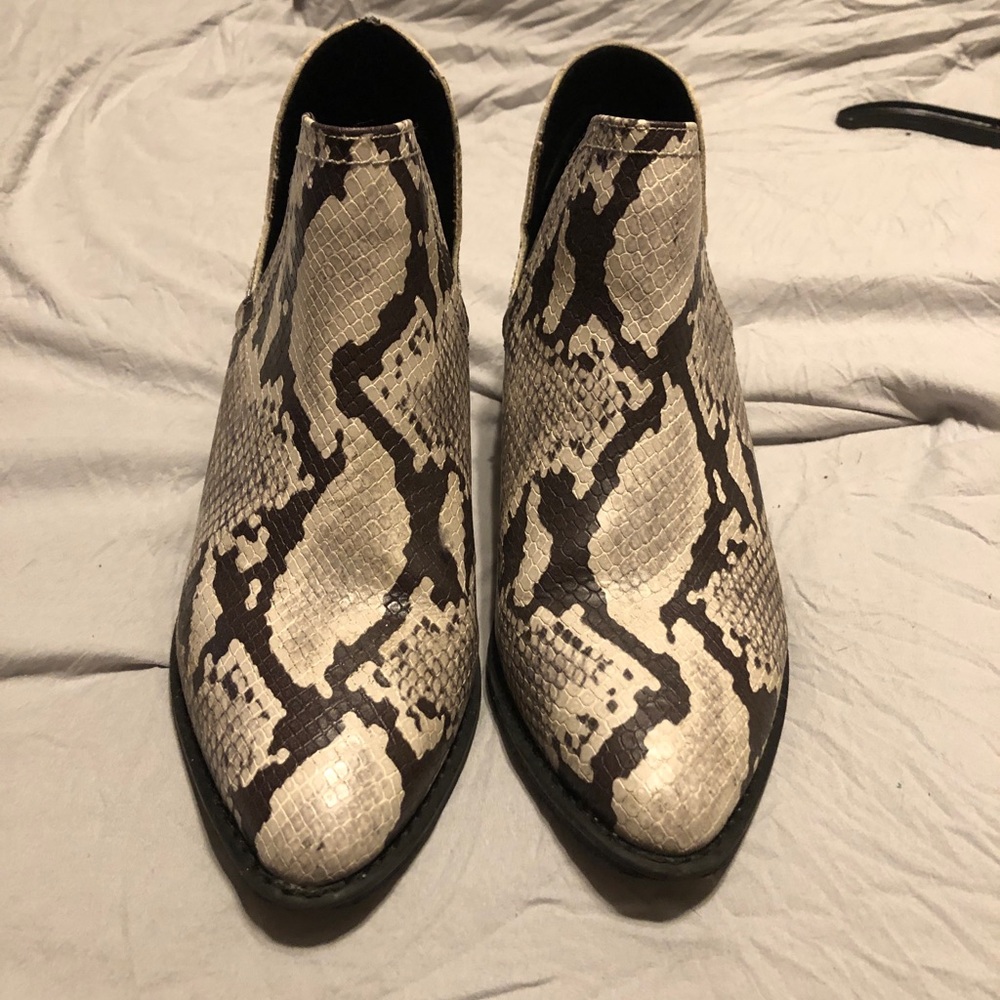 Snakeskin booties